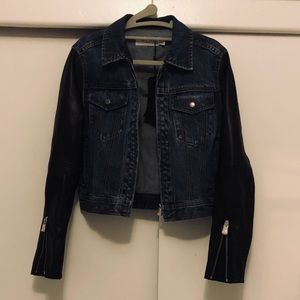 Rag & Bone denim jacket w/leather sleeves